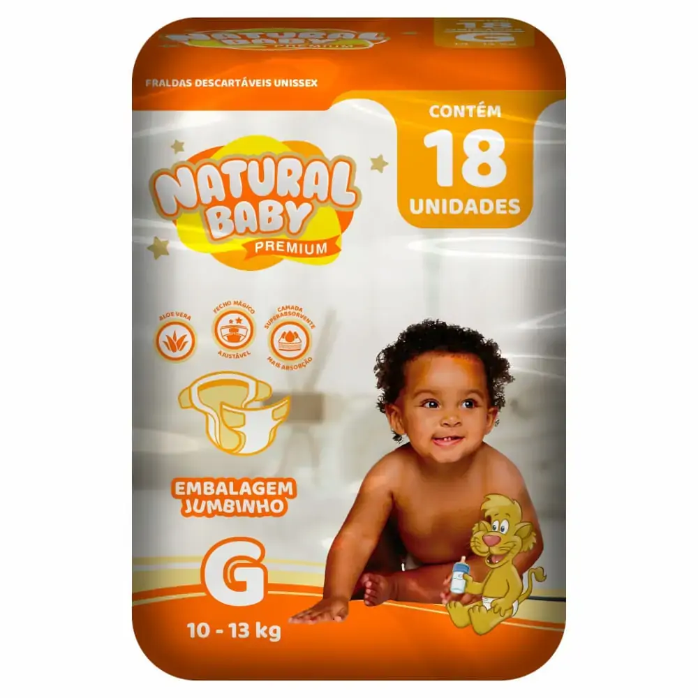 Fralda Natural Baby Jumbinho Gde C/18