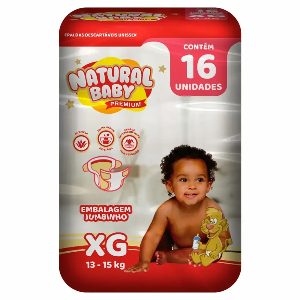 Fralda Natural Baby Jumbinho Xg 16