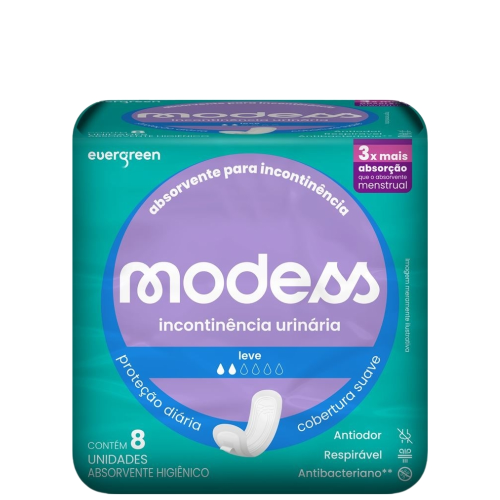 Absorvente Modess Incontinencia Leve S/abas 8un