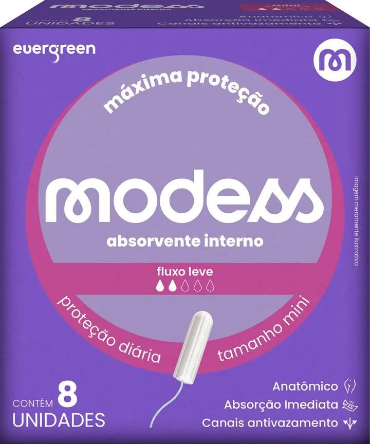 Absorvente Modess Interno 8 Und Mini