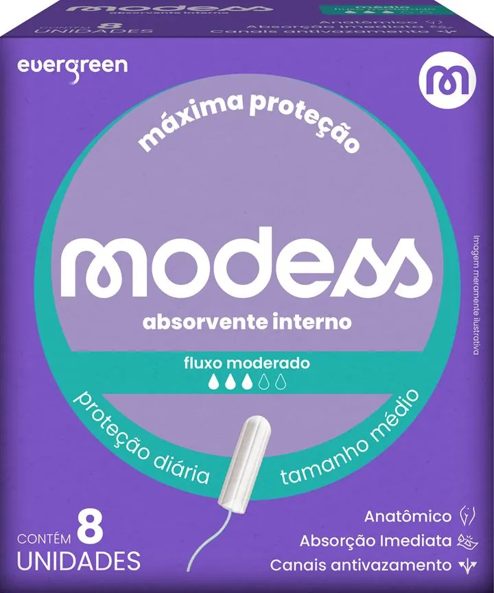Absorvente Modess Interno 8 Und Medio