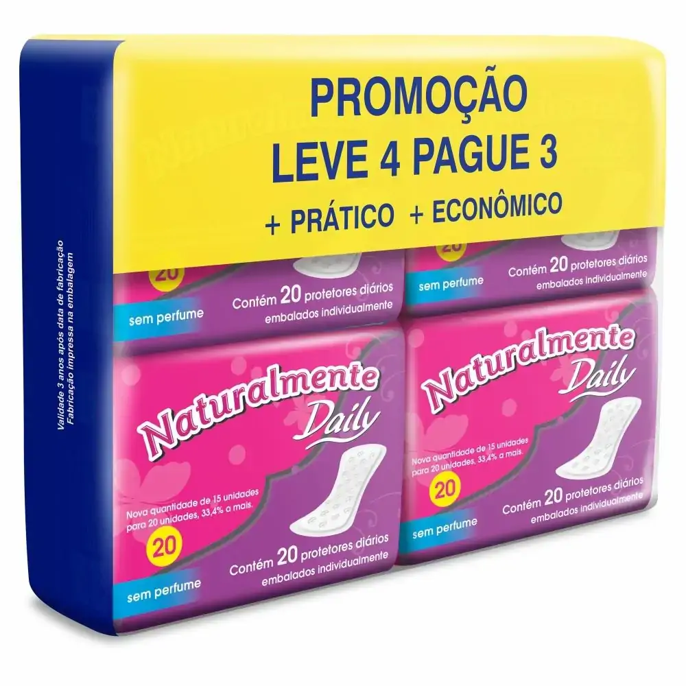 Protetor Diario Com 20 Unidades Naturalmente Daily