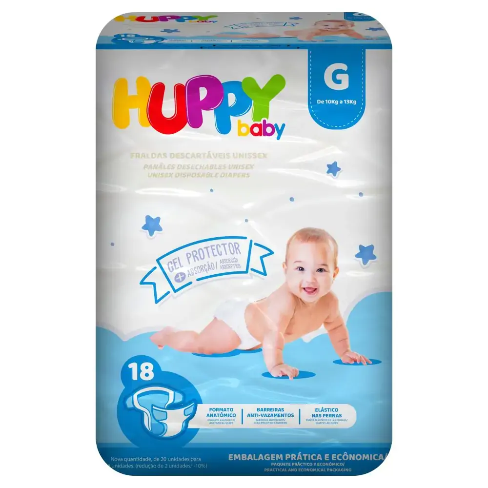 Fralda Huppy Baby Econômica G 18 Un.