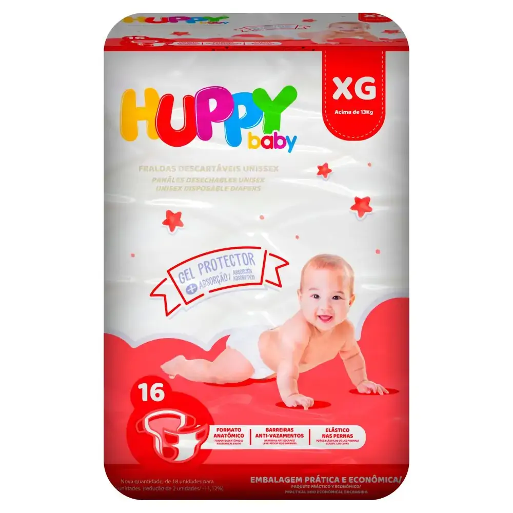 Fralda Descart Huppy Baby Plus Xg C20