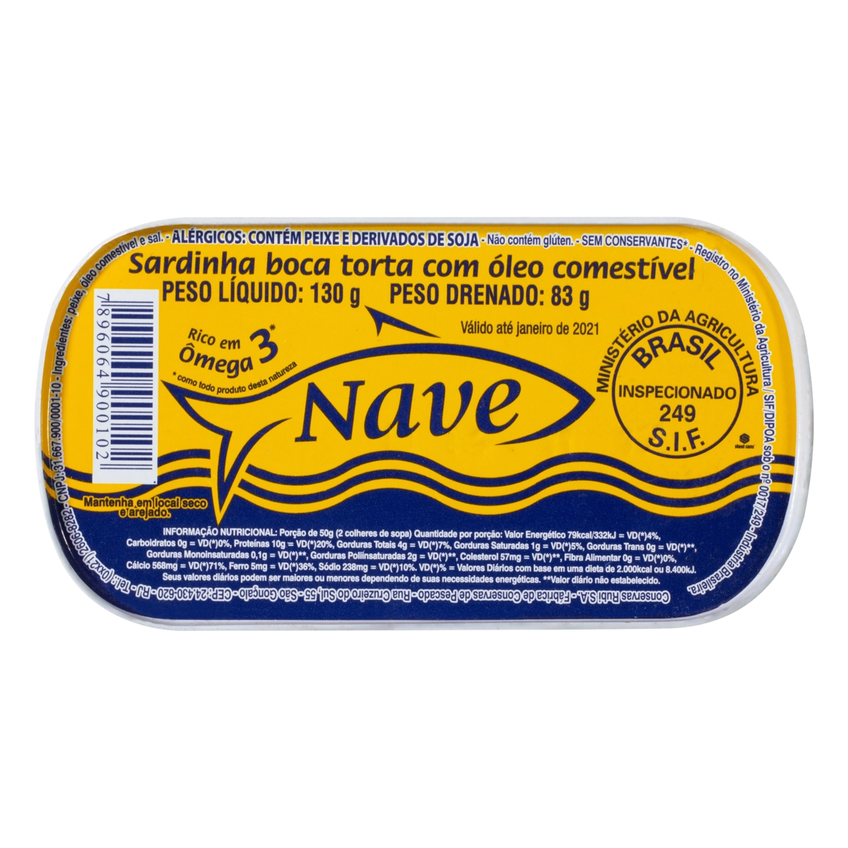 Sardinha Com óleo Nave Lata 83g