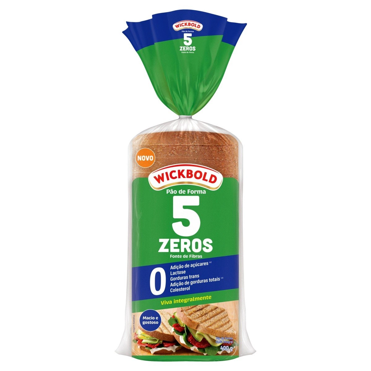 Pão de Forma Zero Lactose Wickbold 5 Zeros Pacote 400g