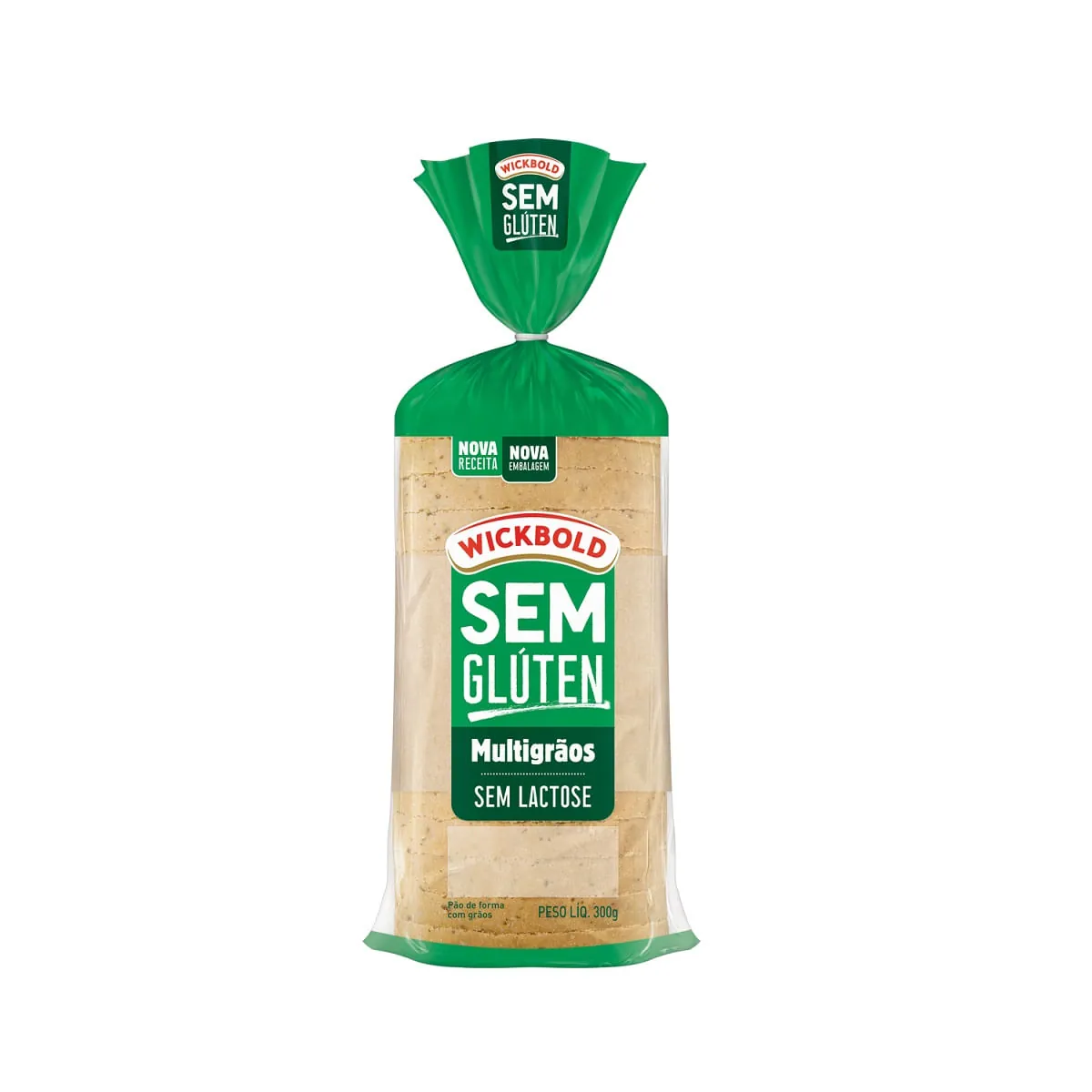 Pão de Forma Multigrãos sem Glúten e sem Lactose Wickbold 300g