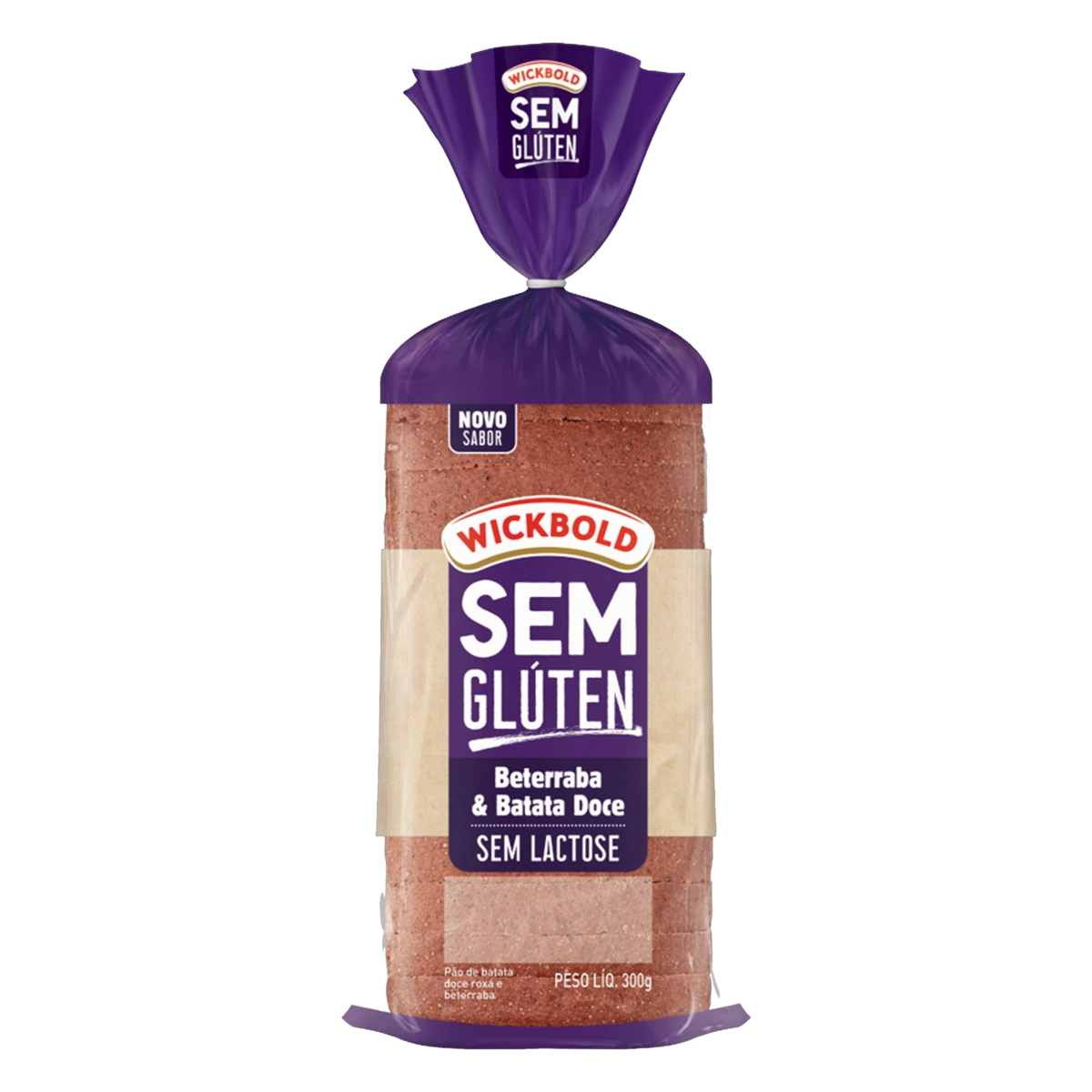 Pão Beterraba e Batata-Doce sem Glúten Zero Lactose Wickbold Pacote 300g