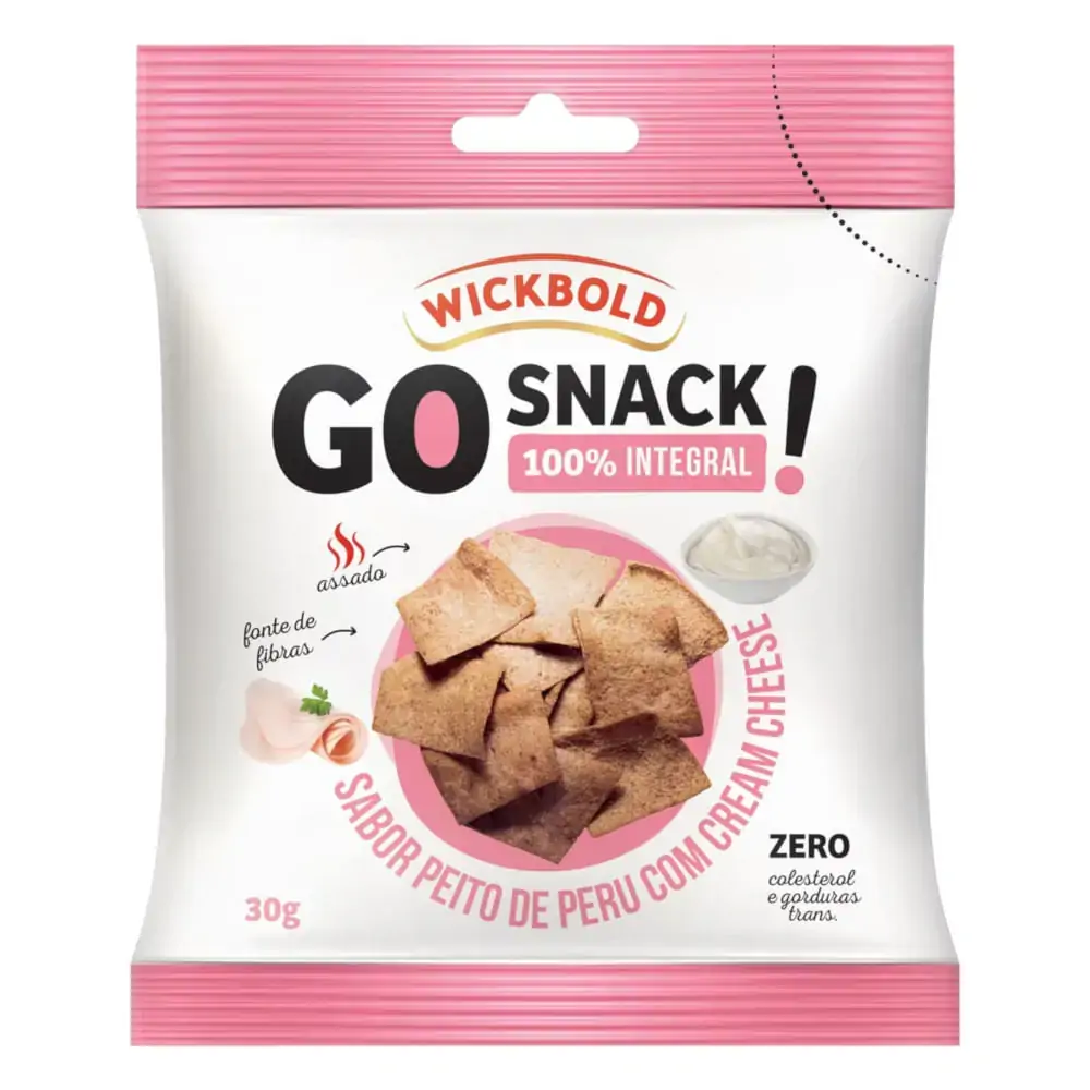 Snack Integral Peito De Peru Com Cream Cheese Wickbold Go Snack Pacote 30g