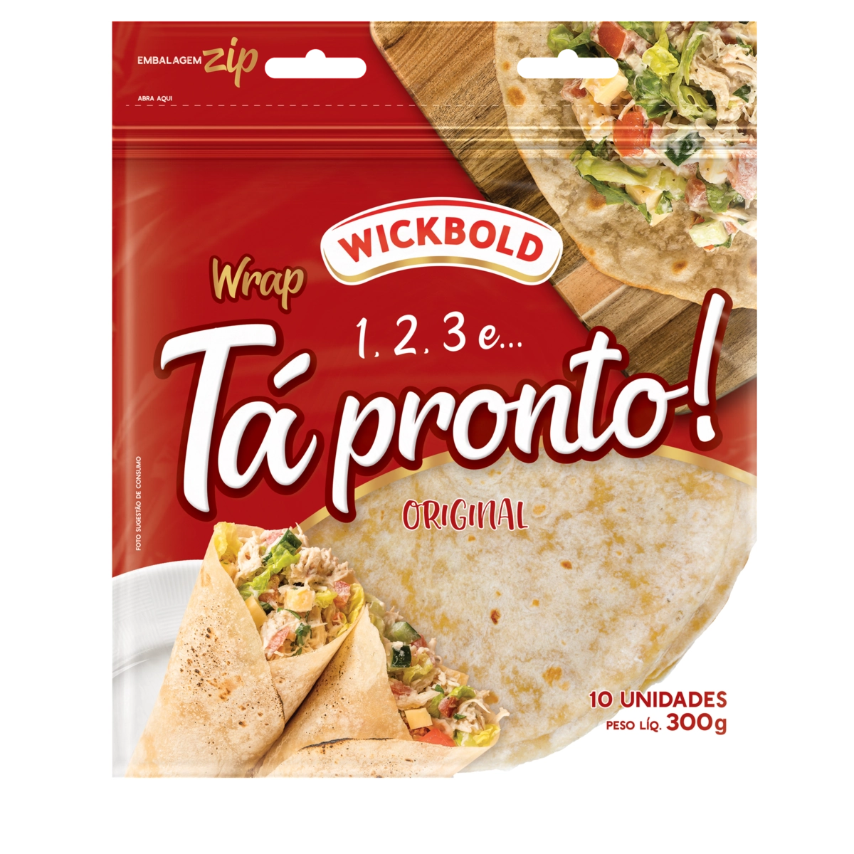 Pão Tortilha Original Wickbold 1, 2, 3 E Tá Pronto Pouch 300g