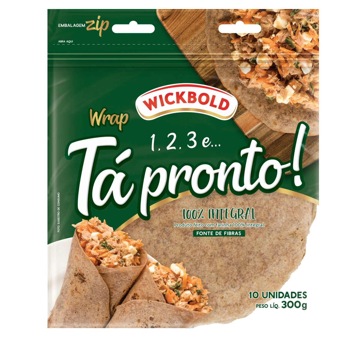 Pão Tortilha Integral Wickbold 1, 2, 3 E Tá Pronto Pouch 300g