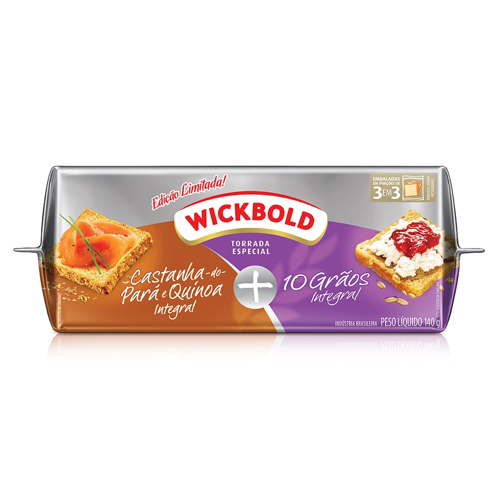 Torrada Especial Castanha Do Pará E Quinoa 10 Grãos Wickbold Pacote 140g