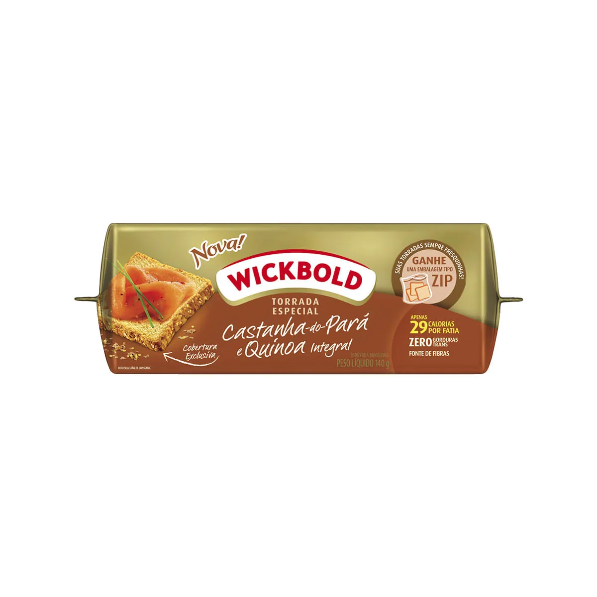 Torrada Salgada com Castanha do Pará e Quinoa Wickbold Especial 140 g