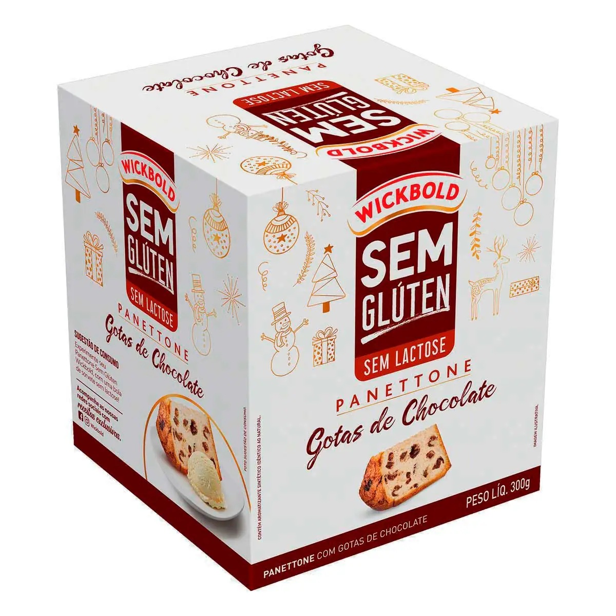 Panetone com Frutas Cristalizadas sem Glúten Zero Lactose Wickbold 300g