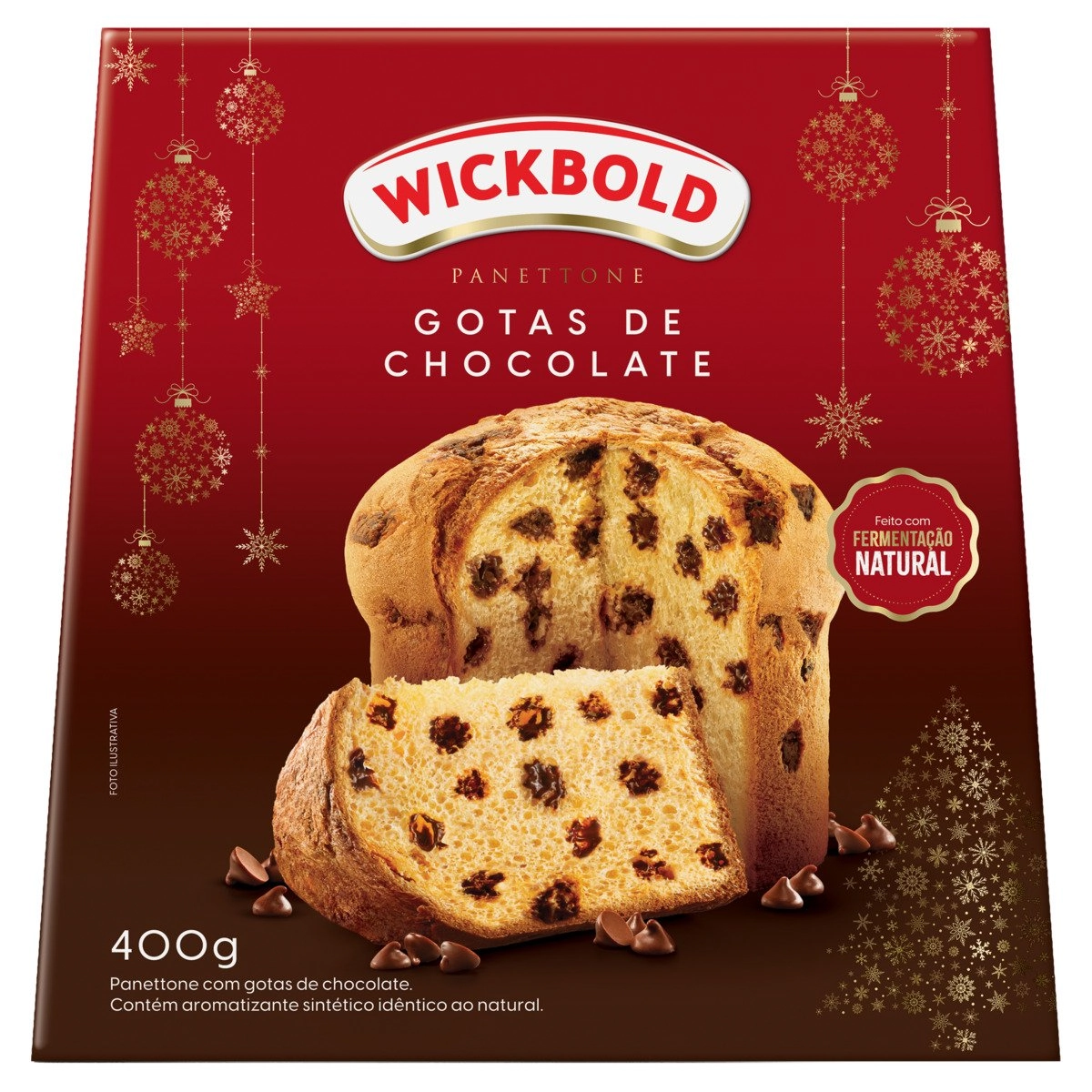 Panettone Com Gotas De Chocolate Wickbold Caixa 400g