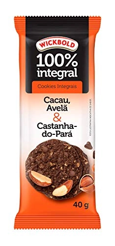 Biscoito Cookie Integral Cacau, Avelã Castanha Do Pará Wickbold Pacote 40g