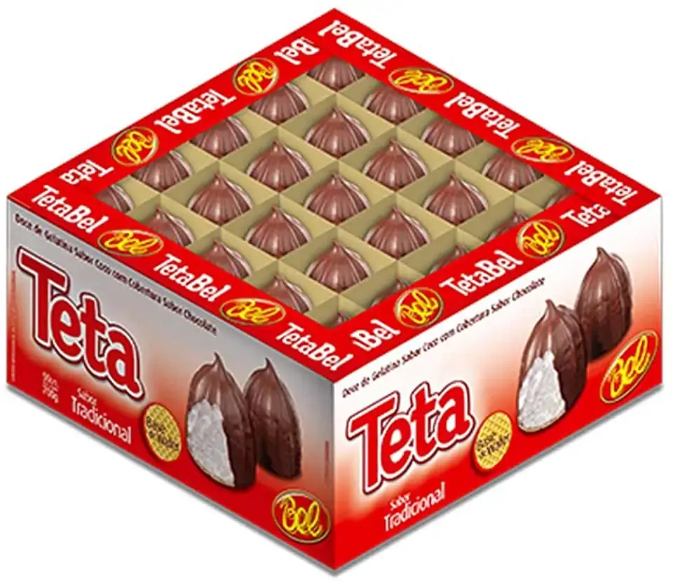 Doce De Gelatina Tradicional Cobertura Chocolate Bel Tetabel Caixa 700g 50 Unidades