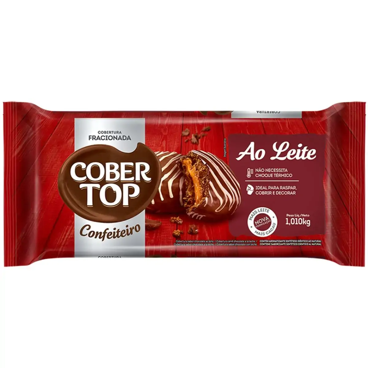 Chocolate Ao Leite COBER TOP Confeiteiro Barra 1,010Kg
