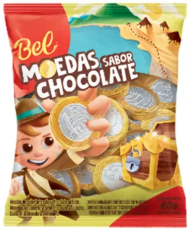 Moedas De Chocolate Ao Leite Bel Pacote 40g