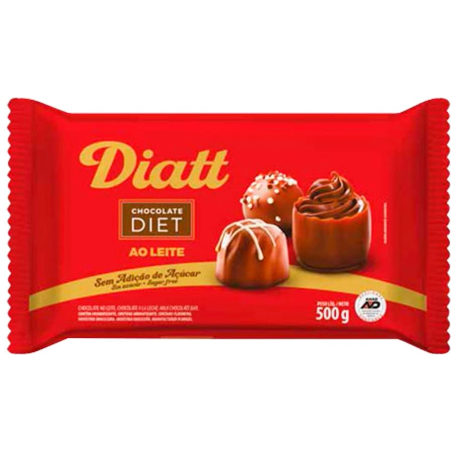 Diatt Barra Chocolate Ao Leite 500g Spali Diatt