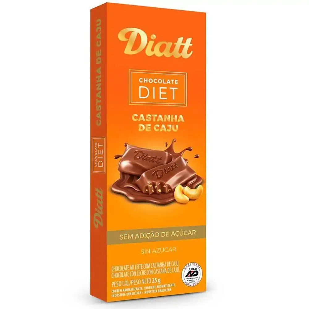 Chocolate Castanha De Cajú Diet 25g Diatt Mundo Natural