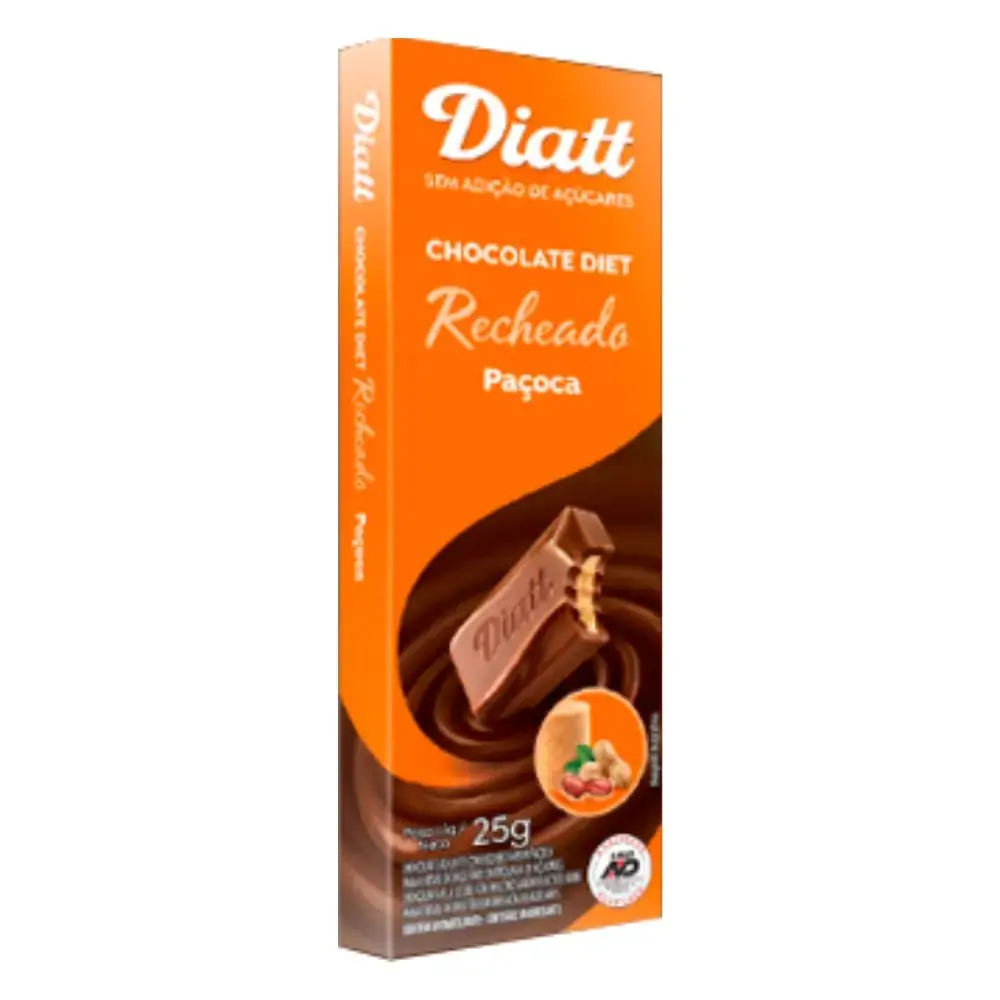 Chocolate Diet Diatt Ao Leite Rech C/paçoca 25g