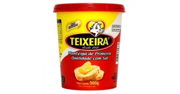 Manteiga De Primeira Qualidade Com Sal Teixeira Pote 500g