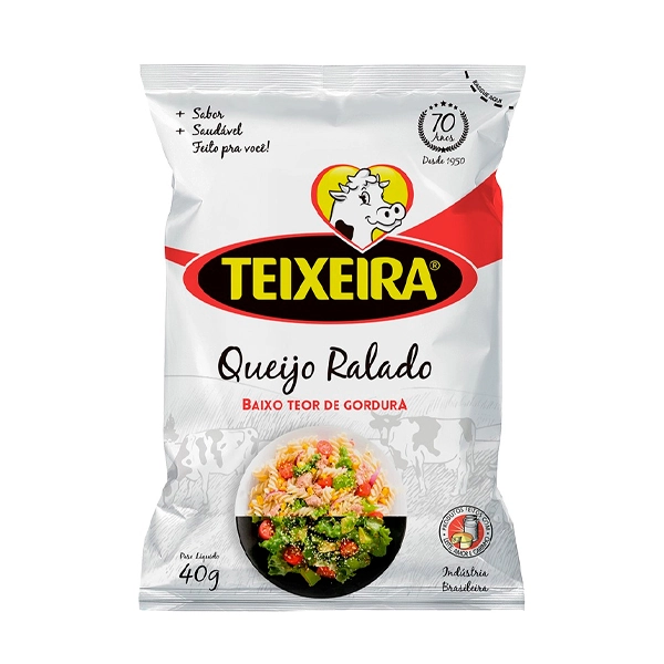 Queijo Ralado Teixeira Baixo Teor De Gordura 40g