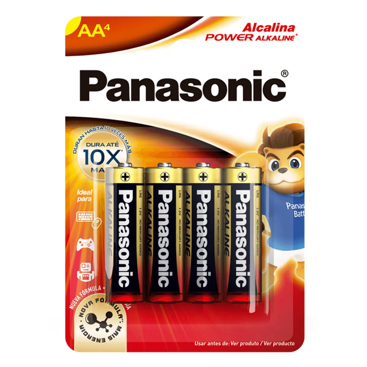 Pilha Alcalina Aa Panasonic Power Alkaline Pequena 4 Unidades 1,5v
