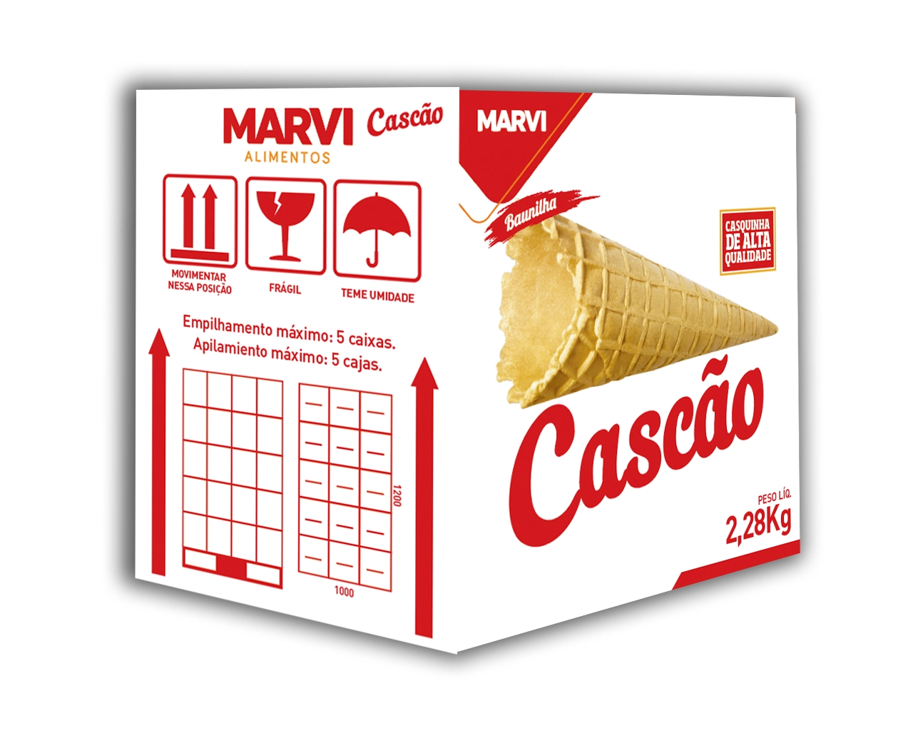 Cascao P/sorvete Marvi 120unidade