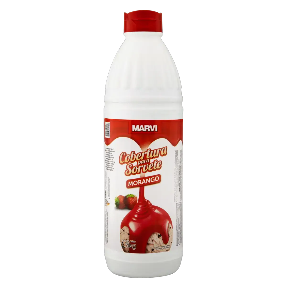 Cobertura Para Sorvete Morango Marvi Squeeze 1,3kg