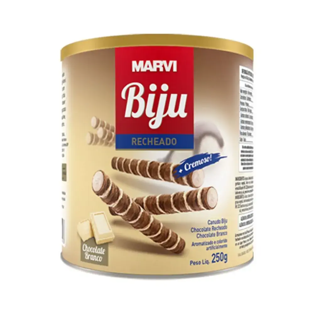 Canudinho Marvi Biju Rech Choc Branco 250g