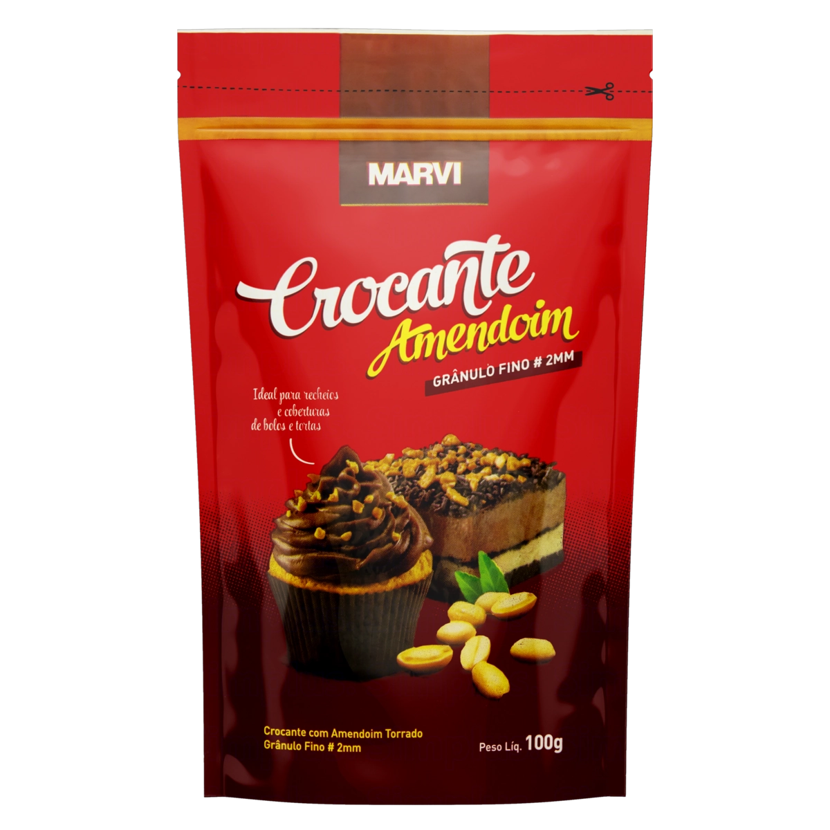 Confeito Granulado Crocante Amendoim Marvi Pouch 100g