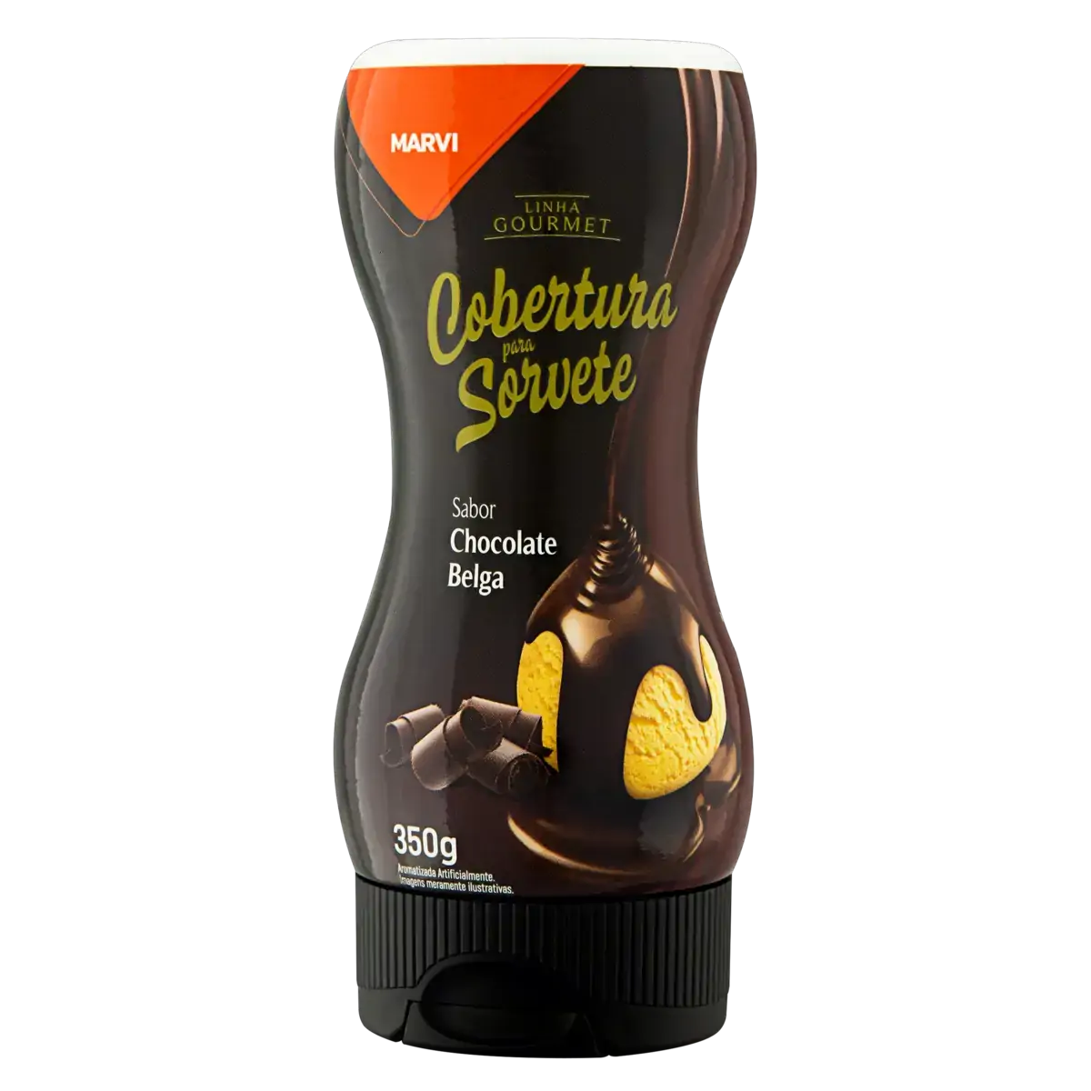 Cobertura Para Sorvete Chocolate Belga Marvi Gourmet Squeeze 350g
