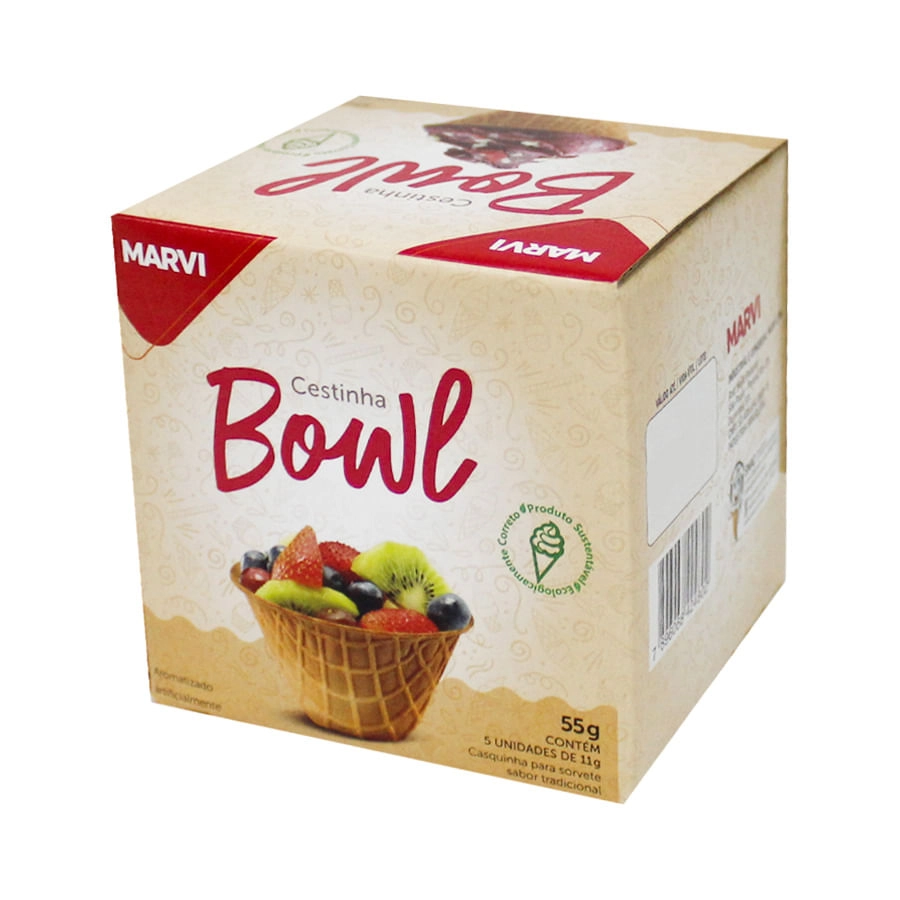 Cestinha Bowl Para Sorvete Tradicional Marvi Caixa 55g 5 Unidades