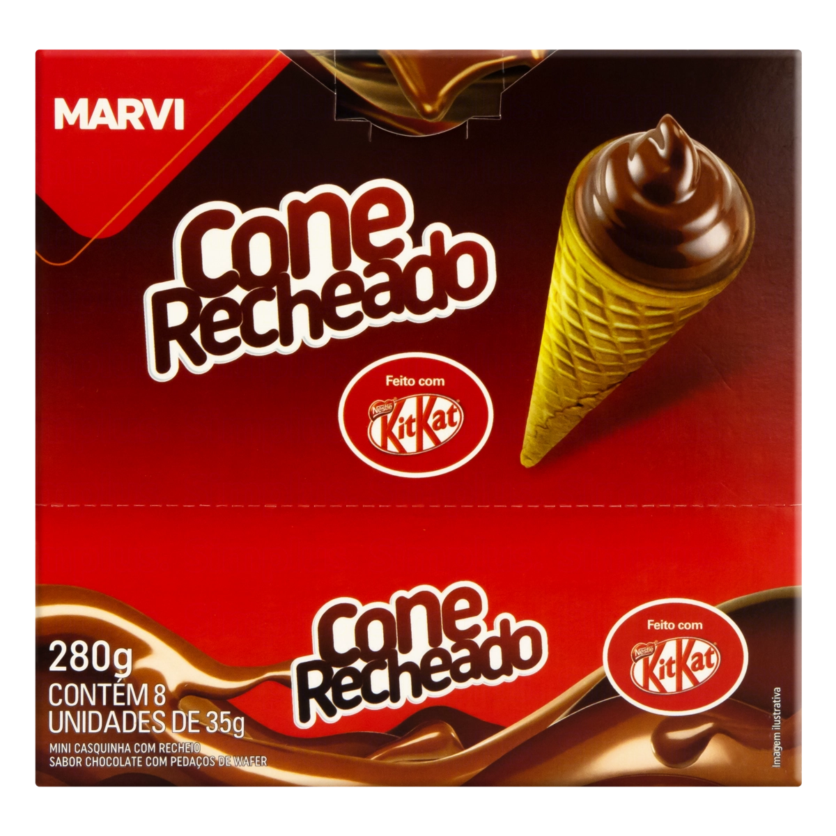 Cone Recheio Kitkat Marvi Caixa 280g