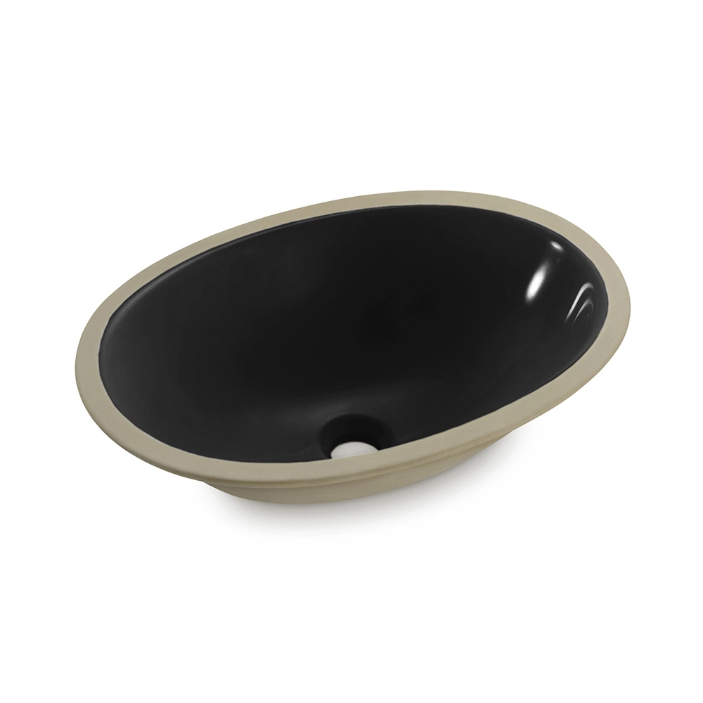 Cuba De Louça Embutir Oval Preta 49x36 - Icasa