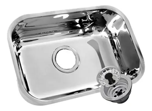 Cuba Retangular Aço Inox 49x34x17 Válvula 3 1/2 - Metalpress