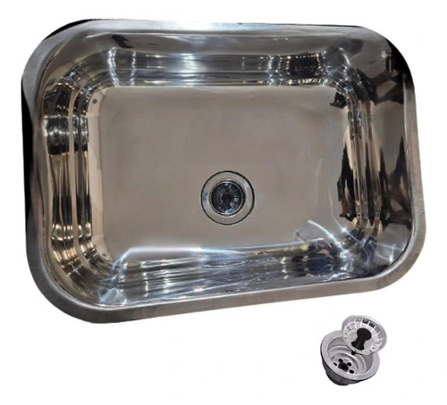Cuba Fischer Inox Aço 430 Numero 4 49x34x17 + Válvula 3 1/2 Polida