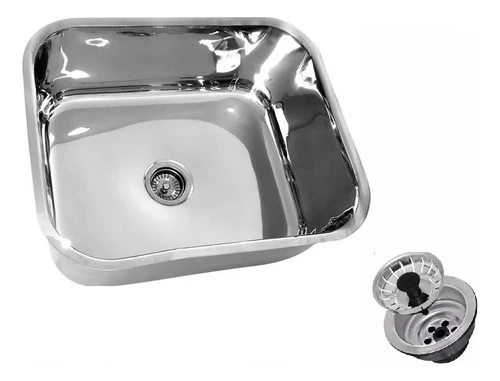 Cuba Fischer Inox N°3 40x34x14cm Com Válvula 3 1/2 Polida