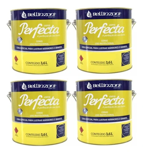 Kit 4 Cera Bellinzoni Italiana Perfecta 3,6 Mármore Granito Preto