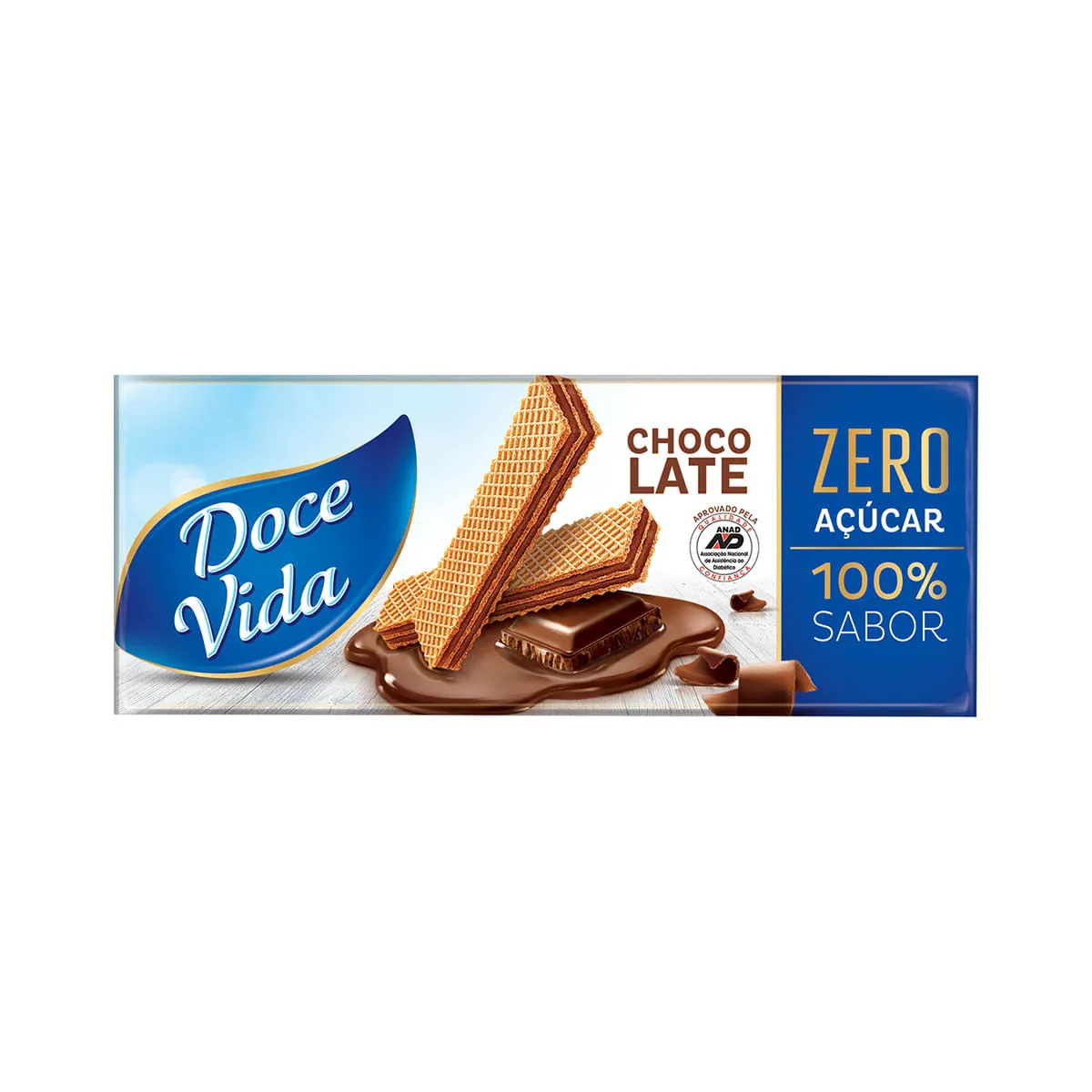 Biscoito Wafer Recheio Chocolate Zero Açúcar Doce Vida Pacote 115g
