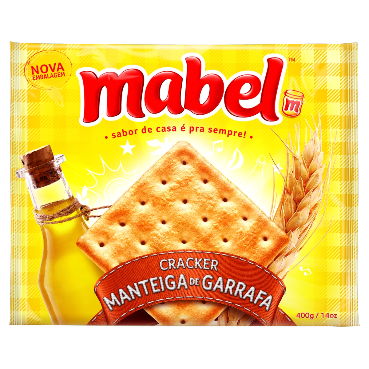 Biscoito Cream Cracker Manteiga Mabel Pacote 400g