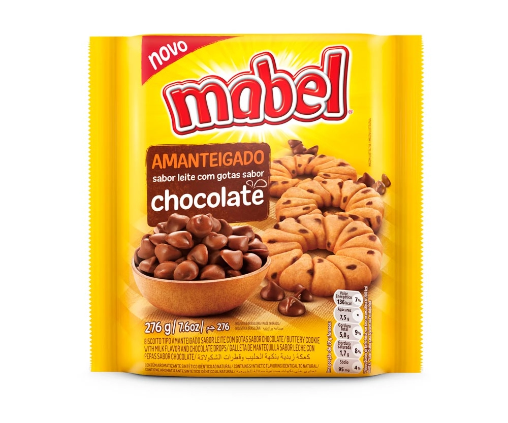 Biscoito Mabel Cookie Leite C/ped Chocolate