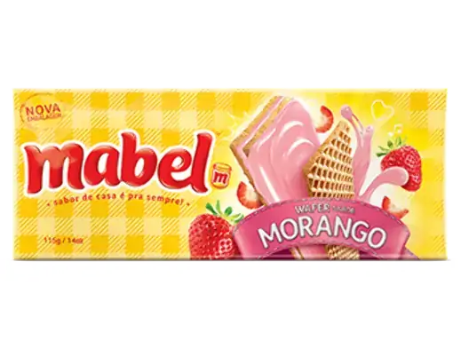 Biscoito Mabel Wafer Morango