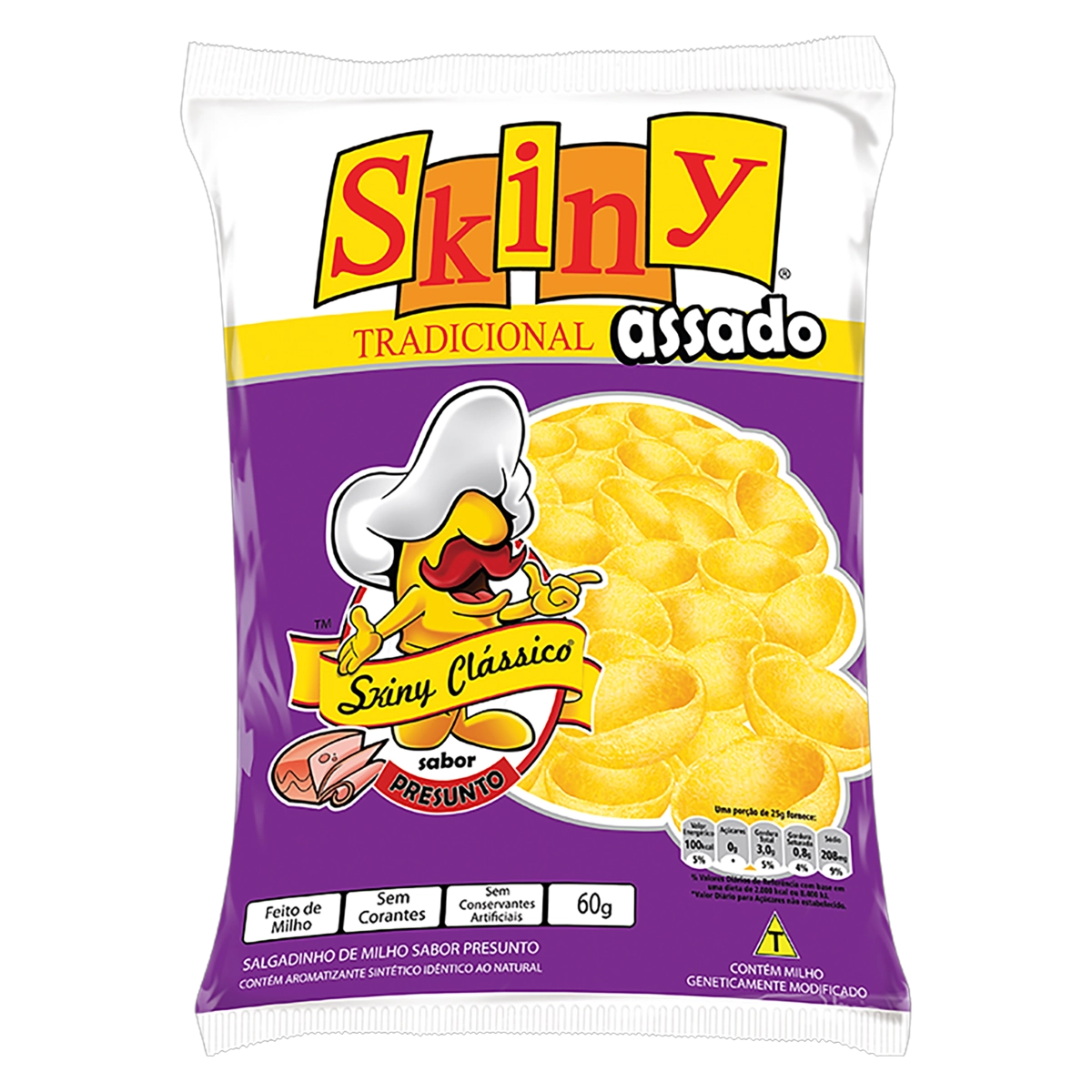 Salgadinho De Milho Presunto Skiny Clássico Pacote 60g