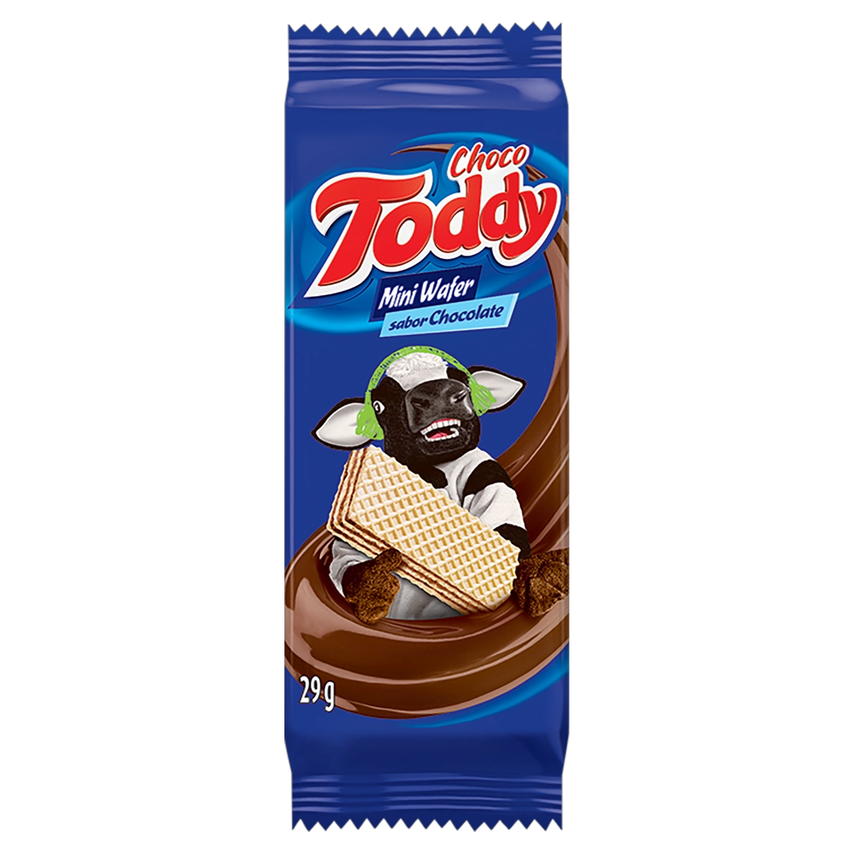 Minibiscoito Wafer Recheio Chocolate Toddy Pacote 29g