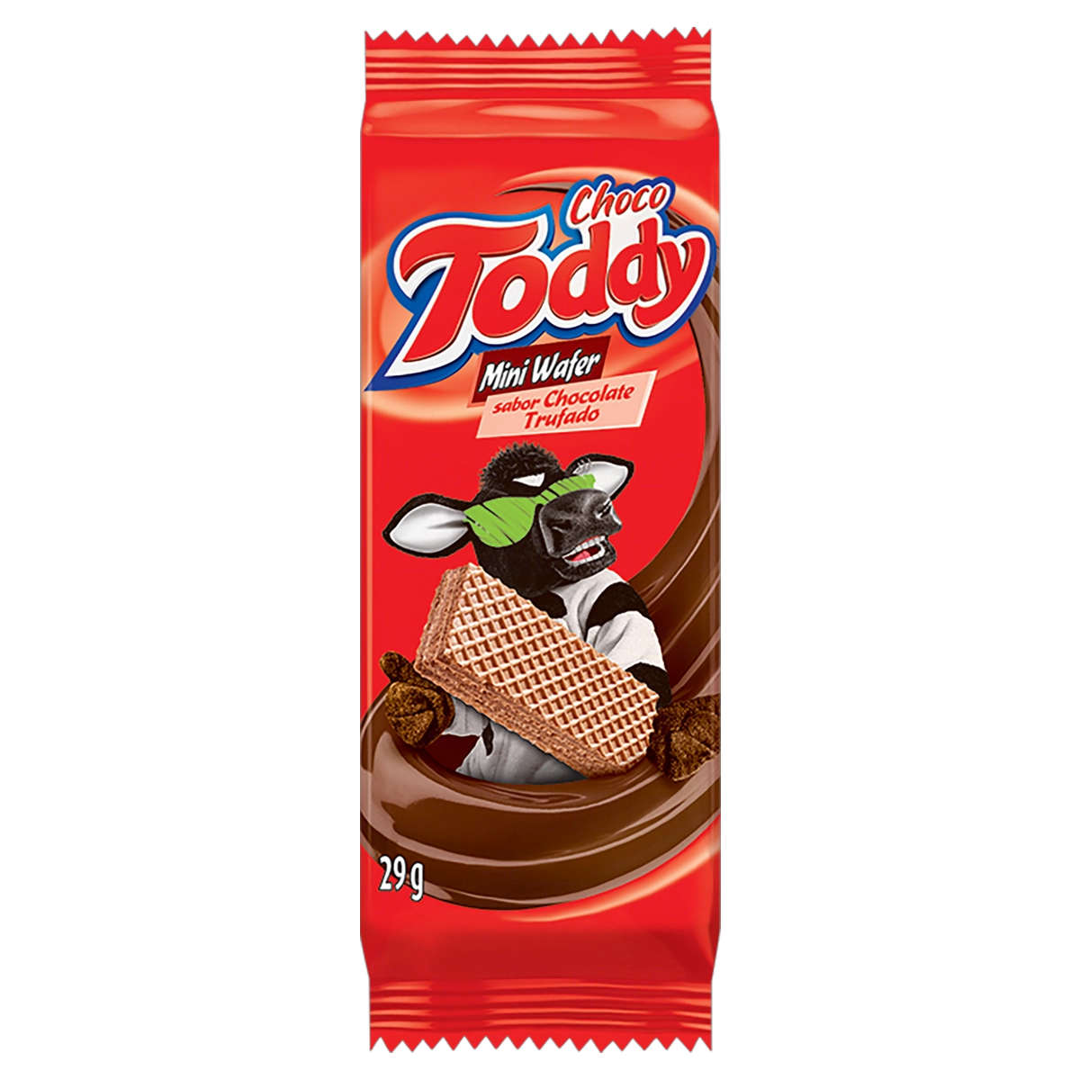 Minibiscoito Wafer Recheio Chocolate Trufado Toddy Pacote 29g