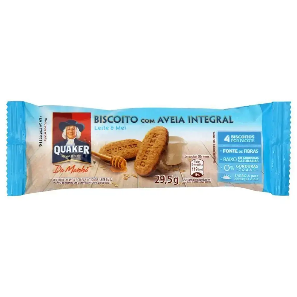 Cookies Aveia Quaker 29,5g Leite/mel