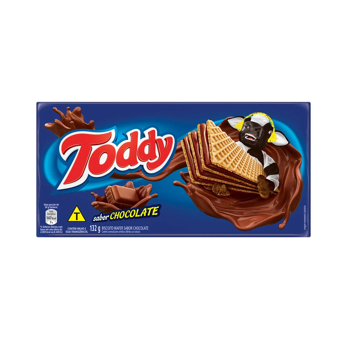 Biscoito Wafer Recheio Chocolate Toddy Pacote 132g
